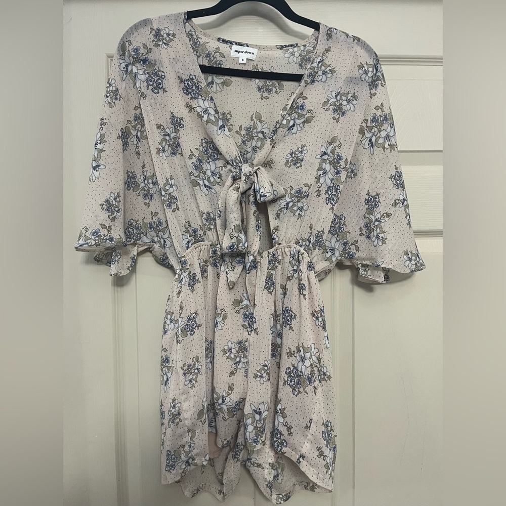 Super Down Floral Print Romper